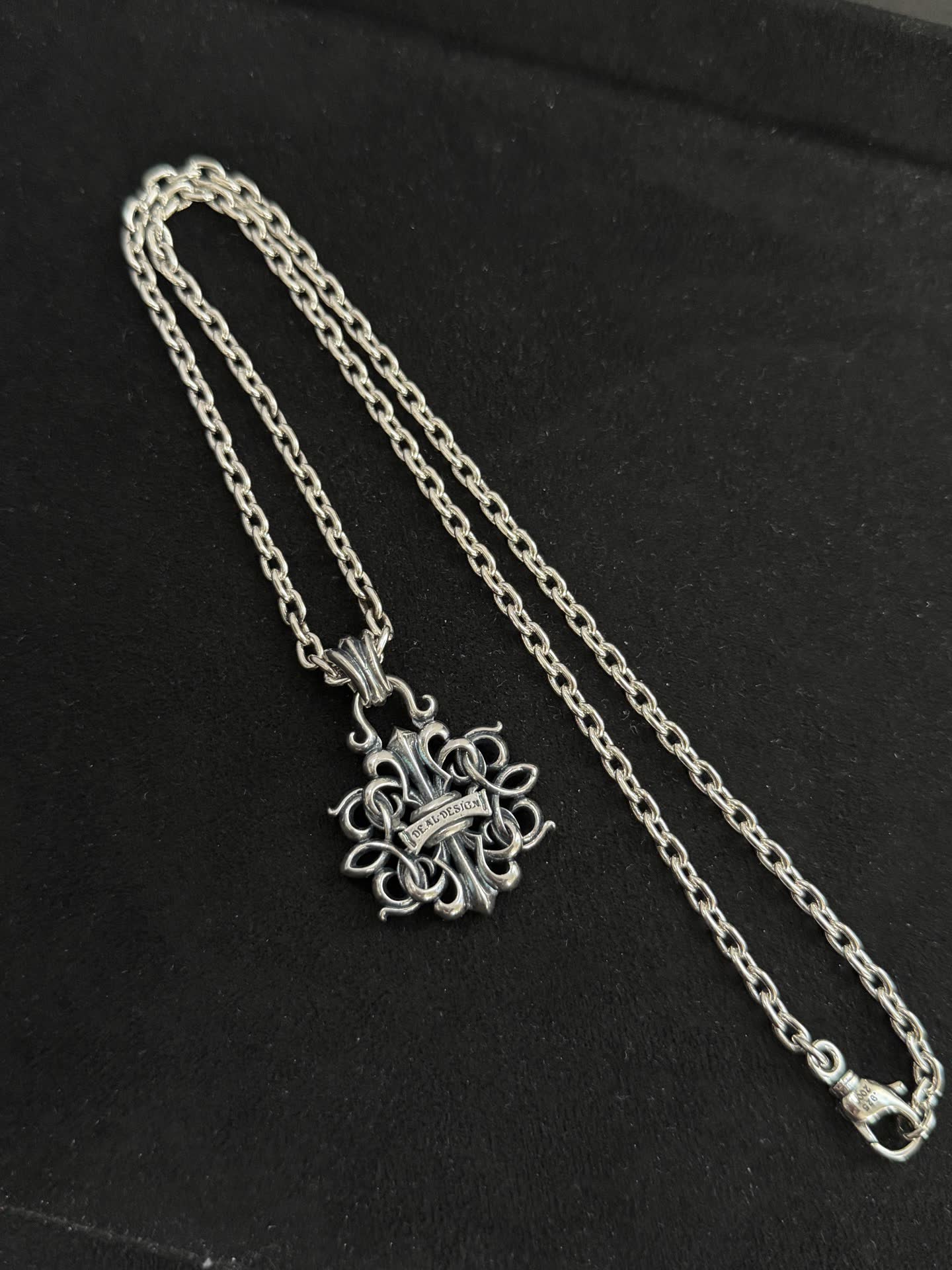 Chrome Hearts Silver Chain with Ornate Pendant
